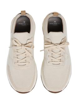 Hackett London H-Runner Knit Trainers - view 2, Off White