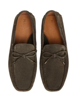 Hackett London Nubuck Driving Shoes, Khaki Green - view 2, Khaki Green