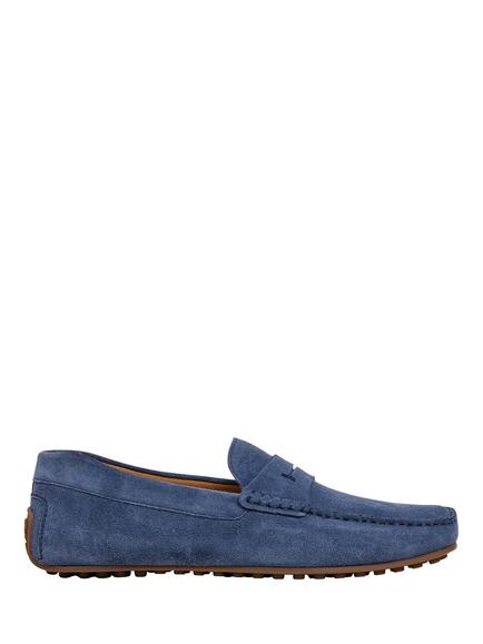 Hackett London Driver Saddle Suede Loafers, Summer Blue