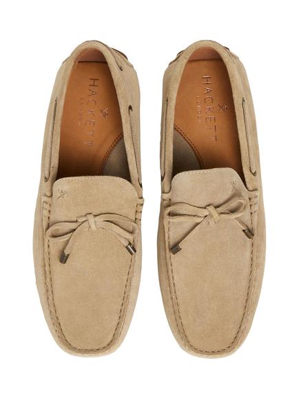 Hackett London Nubuck Driving Shoes - view 2, Sand Beige