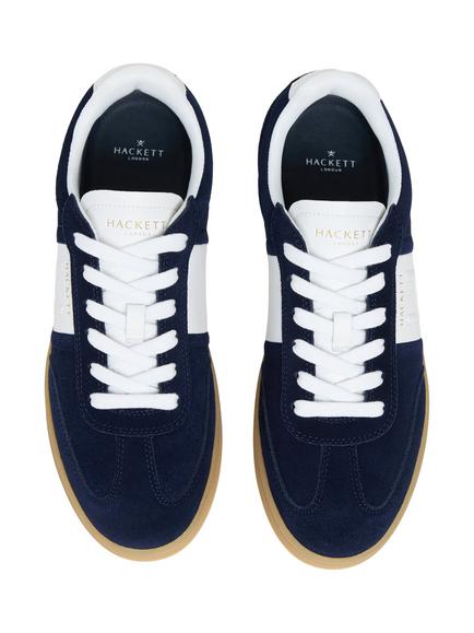 Hackett London Heritage Suede Trainers, Navy - view 2, Navy
