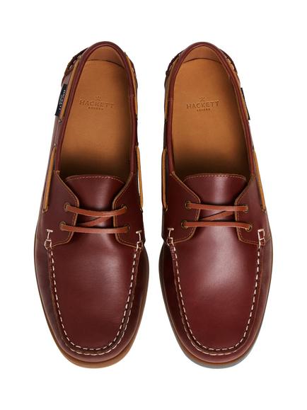 Hackett London Deck One Boat Shoes - view 2, Tan Brown