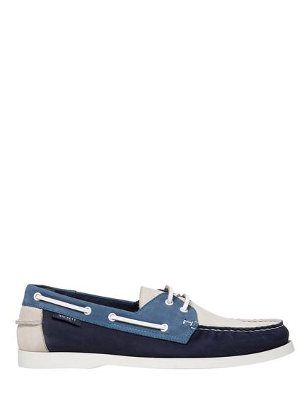 Hackett London Deck One Boat Shoes, Marine Blue