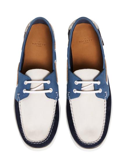 Hackett London Deck One Boat Shoes - view 2, Marine Blue