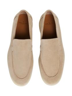 Hackett London Martin Plain Suede Loafers - view 2, Sand Beige