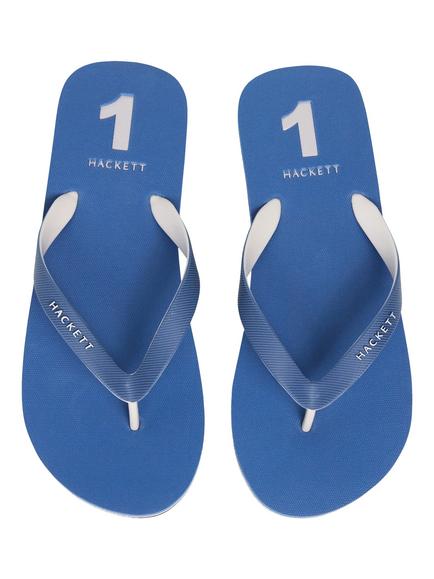Hackett London Heritage Flip Flops - view 2, Thames Blue