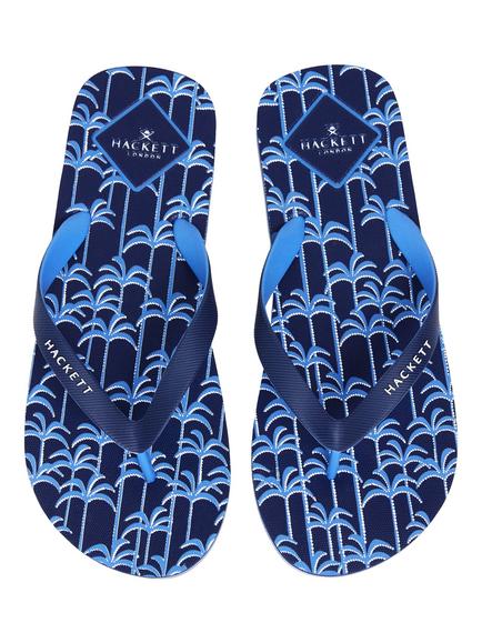 Hackett London Heritage Capri Gill Flip Flops - view 2, Electric Blue
