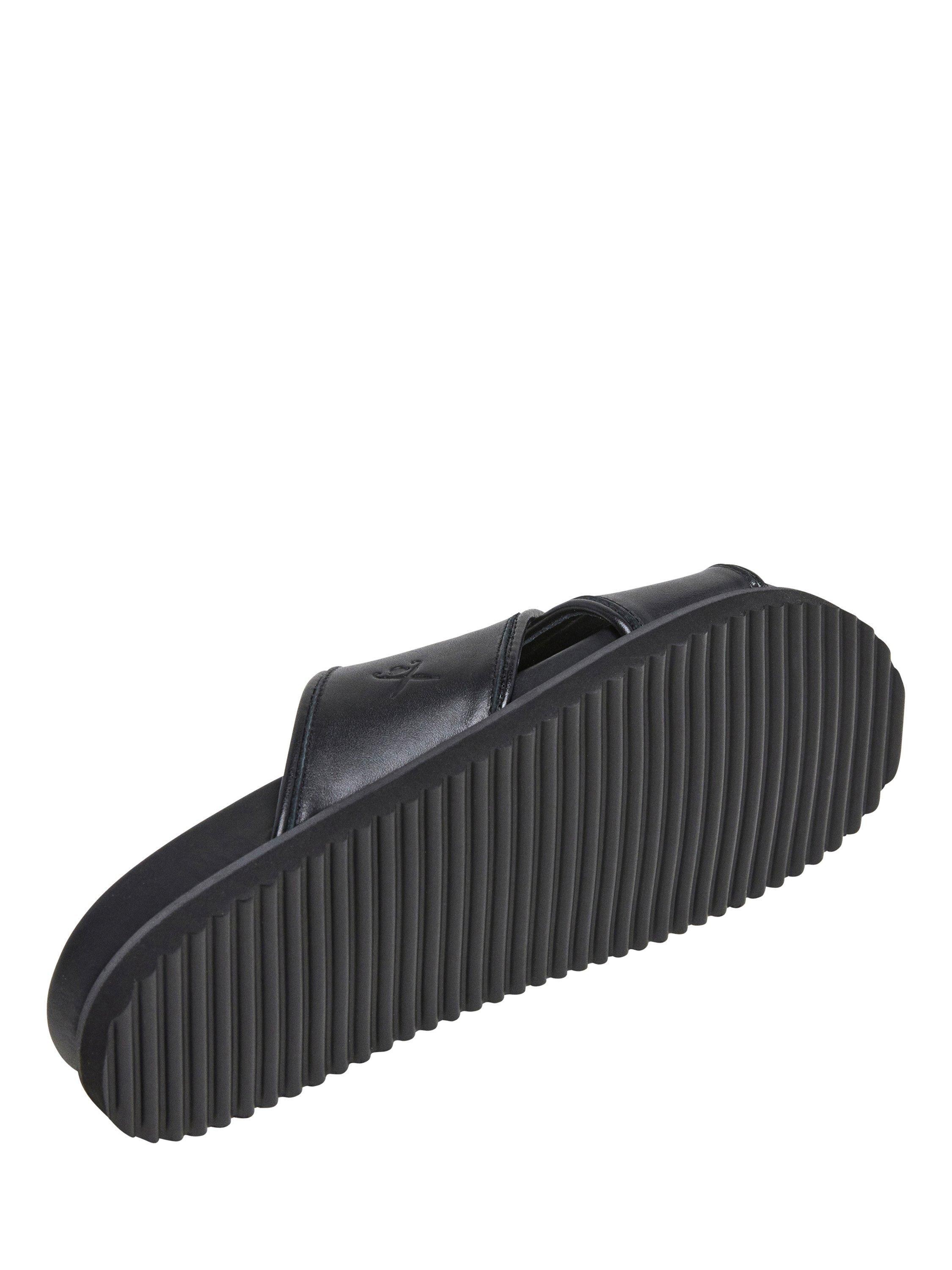 Product image 6 of 6, which shows Hackett London Mikonos Leather Cross Over Footbed Sandals, Black, 6