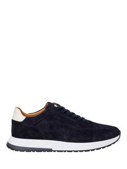 Hackett London Rapid Chad Nubuck Trainers, Marine Blue