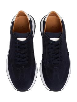 Hackett London Rapid Chad Nubuck Trainers - view 2, Marine Blue