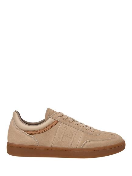 Hackett London Heritage Beck Ivys Leather & Suede Trainers, Malt Beige, Malt Beige