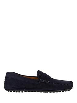 Hackett London Suede Driving Loafers, Ink Blue, Ink Blue
