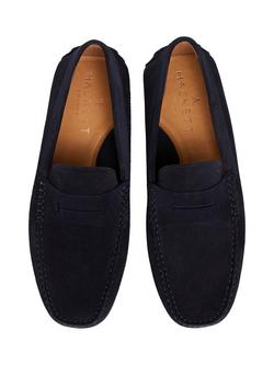 Hackett London Suede Driving Loafers, Ink Blue - view 2, Ink Blue
