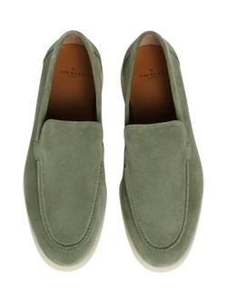 Hackett London Martin Plain Suede Loafers - view 2, Sage Green