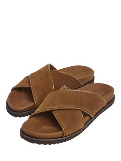 Hackett London Mikonos Highcross Suede Cross Over Footbed Sandals - view 2, Brown
