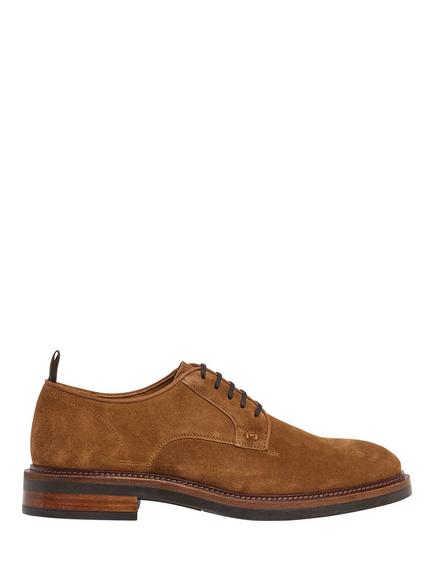 Hackett London Egmont Suede Formal Derby Shoes, Nut Brown, Nut Brown