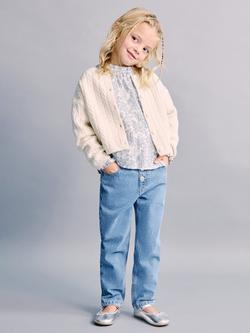 Mango Kids' Cotton Paperbag Jeans, Blue, Blue