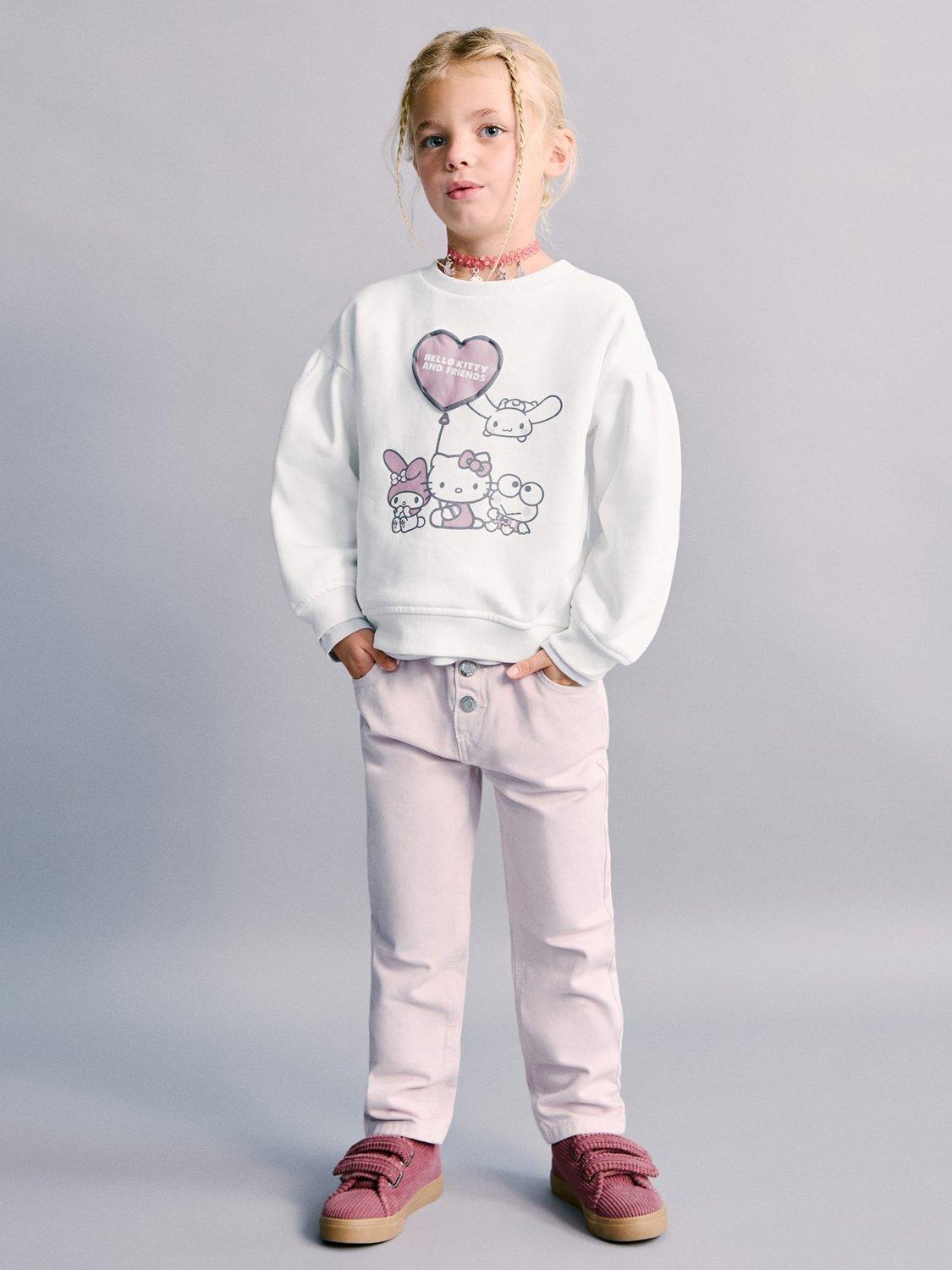 Product image 1 of 5, which shows Mango Kids' Cotton Paperbag Jeans, Pink, 12-18 months