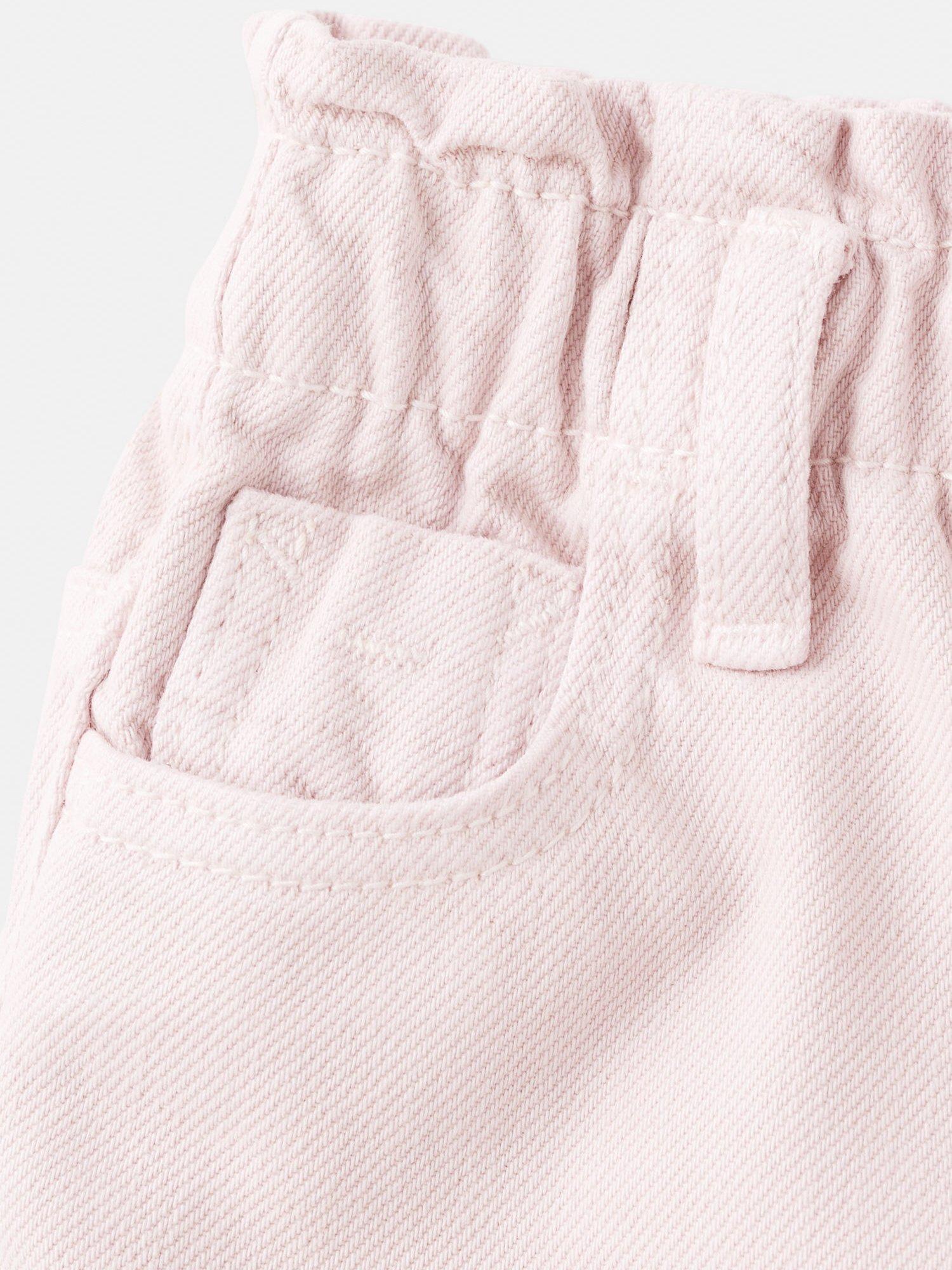 Product image 5 of 5, which shows Mango Kids' Cotton Paperbag Jeans, Pink, 12-18 months