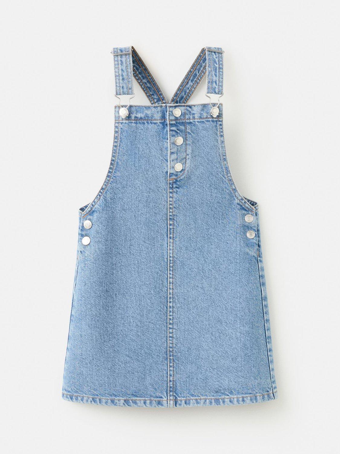 mango denim pinafore dress Mango denim pinafore dress in light blue