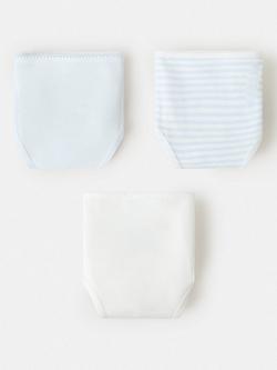 Mango Kids' Basic Plain & Stripe Briefs, Pack of 3, Light Blue, Light Blue