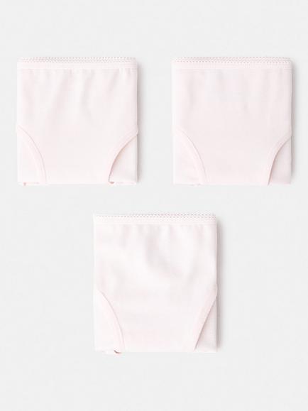Mango Kids' Basic Plain Briefs, Pack of 3, Pink, Pink