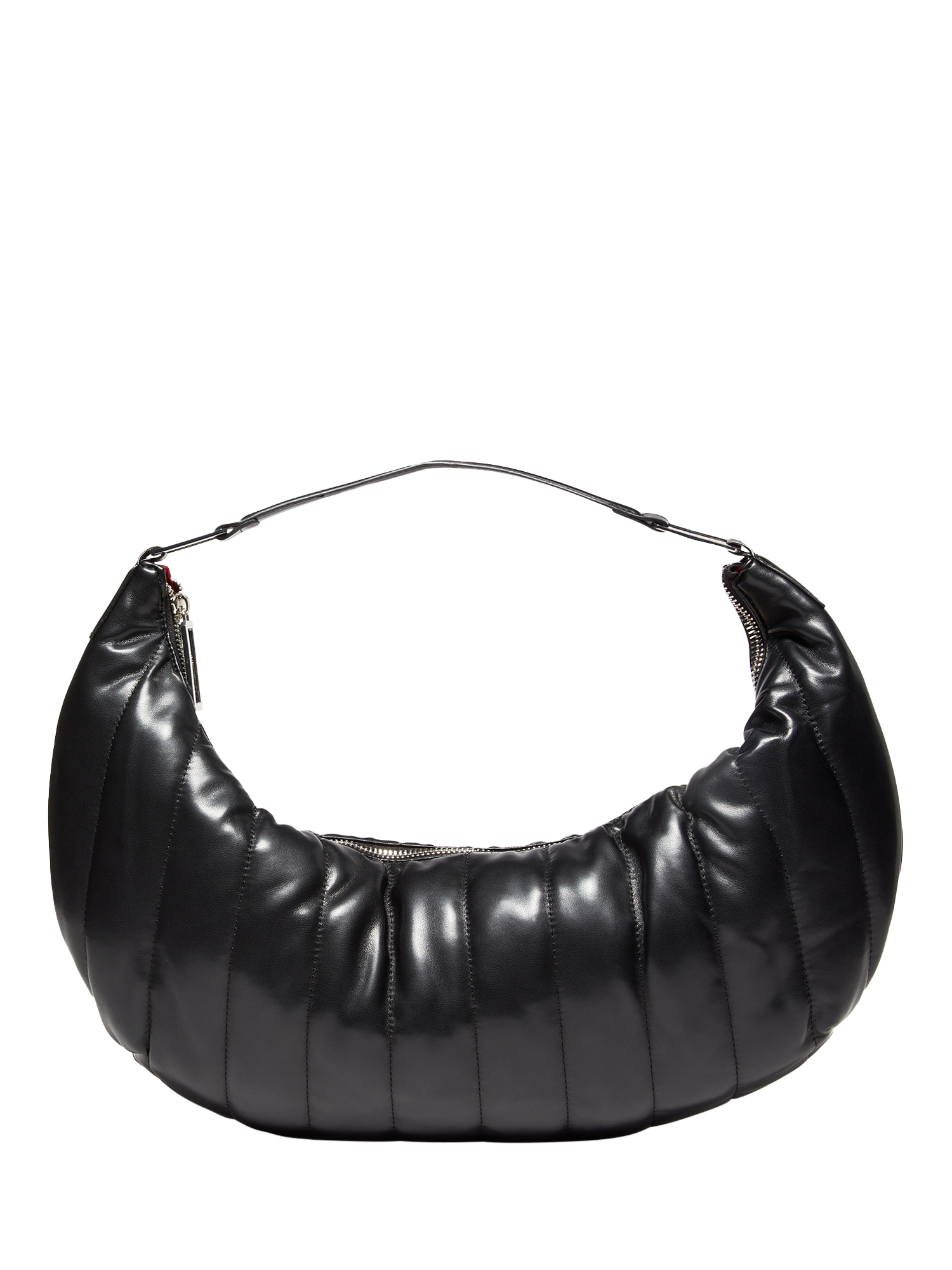 Product image 1 of 3, which shows SISLEY Faux Leather Quilted Shoulder Bag, Black, One Size