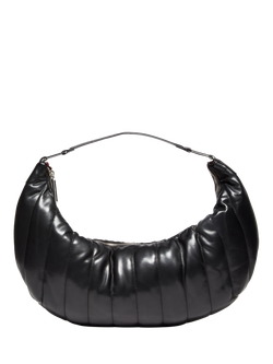 SISLEY Faux Leather Quilted Shoulder Bag, Black, Black