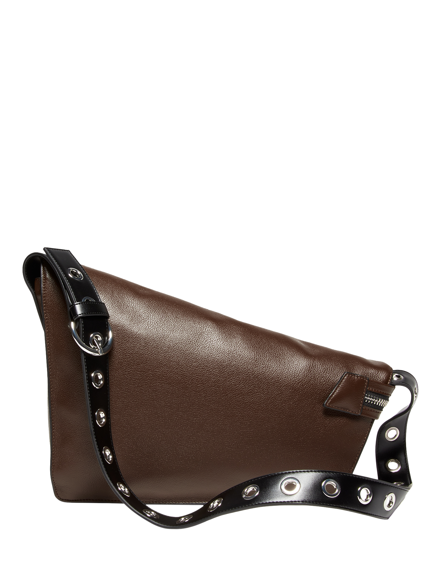 Product image 2 of 3, which shows SISLEY Asymmetric Faux Leather Shoulder Bag, Brown, One Size