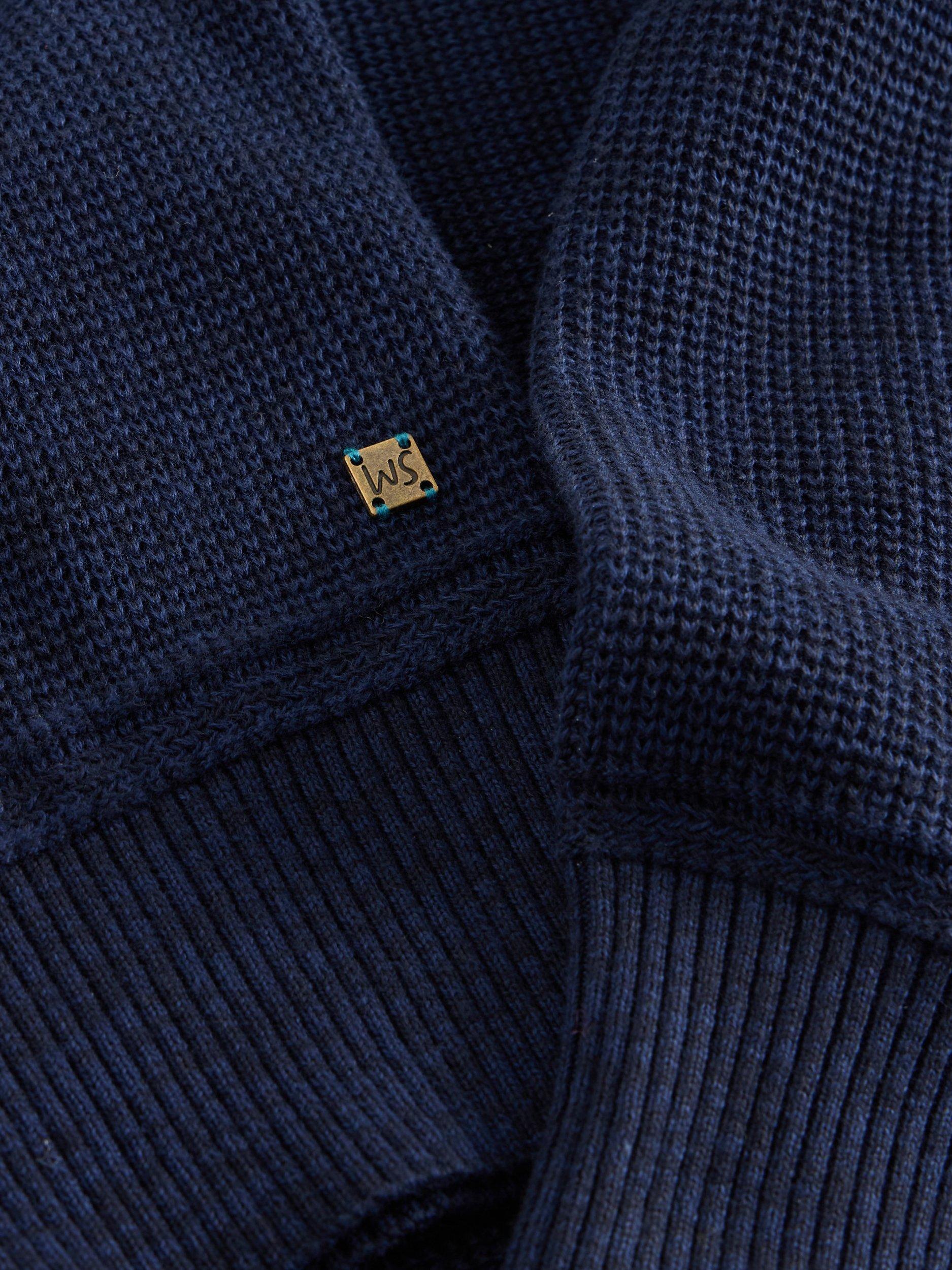 Product image 6 of 6, which shows White Stuff Attadale Cotton Quarter-Zip Jumper, Blue Midnight, S Reg