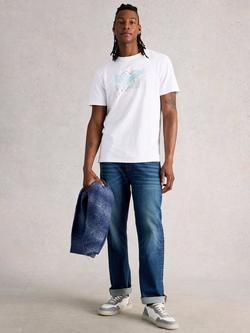 White Stuff Abersoch Cotton Regular Fit Bike Graphic T-Shirt, White, White