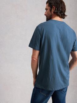 White Stuff Abersoch Cotton Regular Fit Short Sleeve Fish Graphic T-Shirt - view 2, Blue Navy