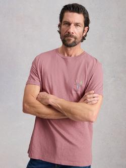 White Stuff Abersoch Cotton Regular Fit Sardine Graphic T-Shirt, Pink, Pink