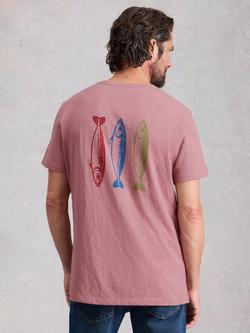 White Stuff Abersoch Cotton Regular Fit Sardine Graphic T-Shirt, Pink - view 2, Pink