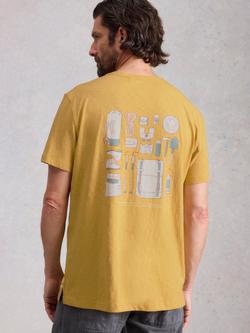 White Stuff Abersoch Cotton Regular Fit Hiking Graphic T-Shirt, Yellow - view 2, Yellow