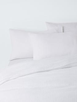 John Lewis 250 Thread Cotton Muslin Duvet Cover Set, White