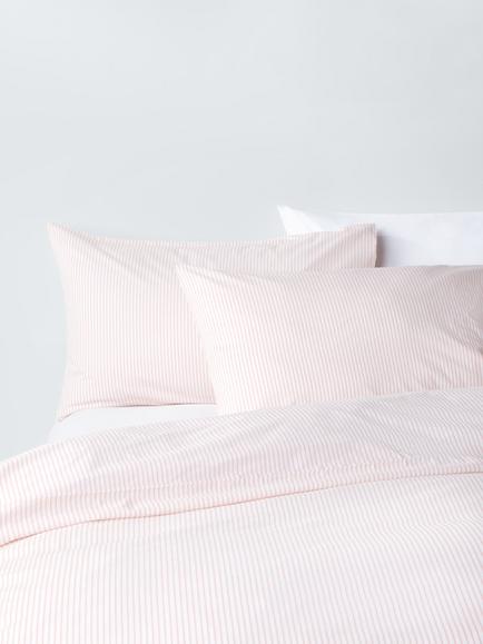 John Lewis Cotton Rich Skinny Stripe Duvet Cover Set, Plaster