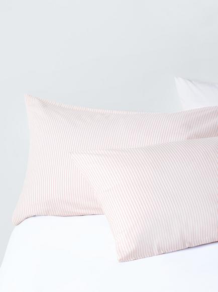 John Lewis Cotton Rich Skinny Stripe Duvet Cover Set - view 2, Plaster