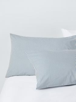 John Lewis Cotton Rich Skinny Stripe Duvet Cover Set - view 2, Blue