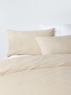 John Lewis Cotton Rich Skinny Stripe Duvet Cover Set, Butter