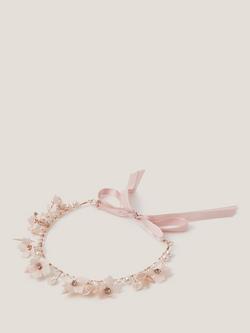 Monsoon Kids' Pearly Flower Crown, Pale Pink, Pale Pink