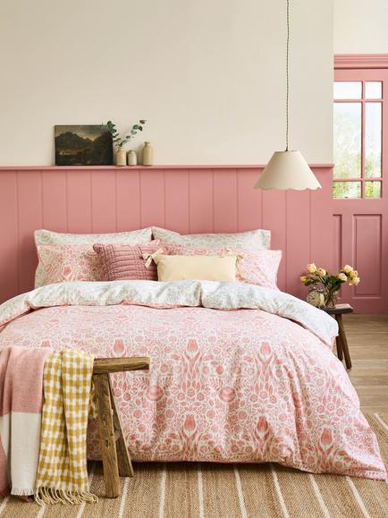 Laura Ashley Ashtead Damask 200 Thread Count Reversible Duvet Cover Set - view 2, Multi