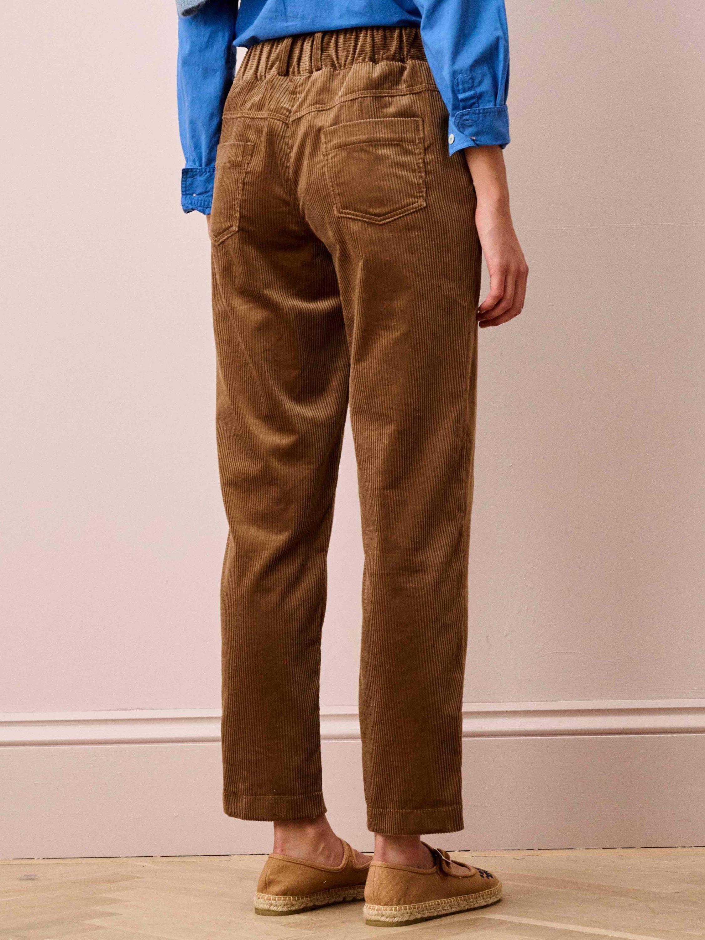 Product image 4 of 5, which shows Brora Cotton Corduroy Trousers, Otter, 6