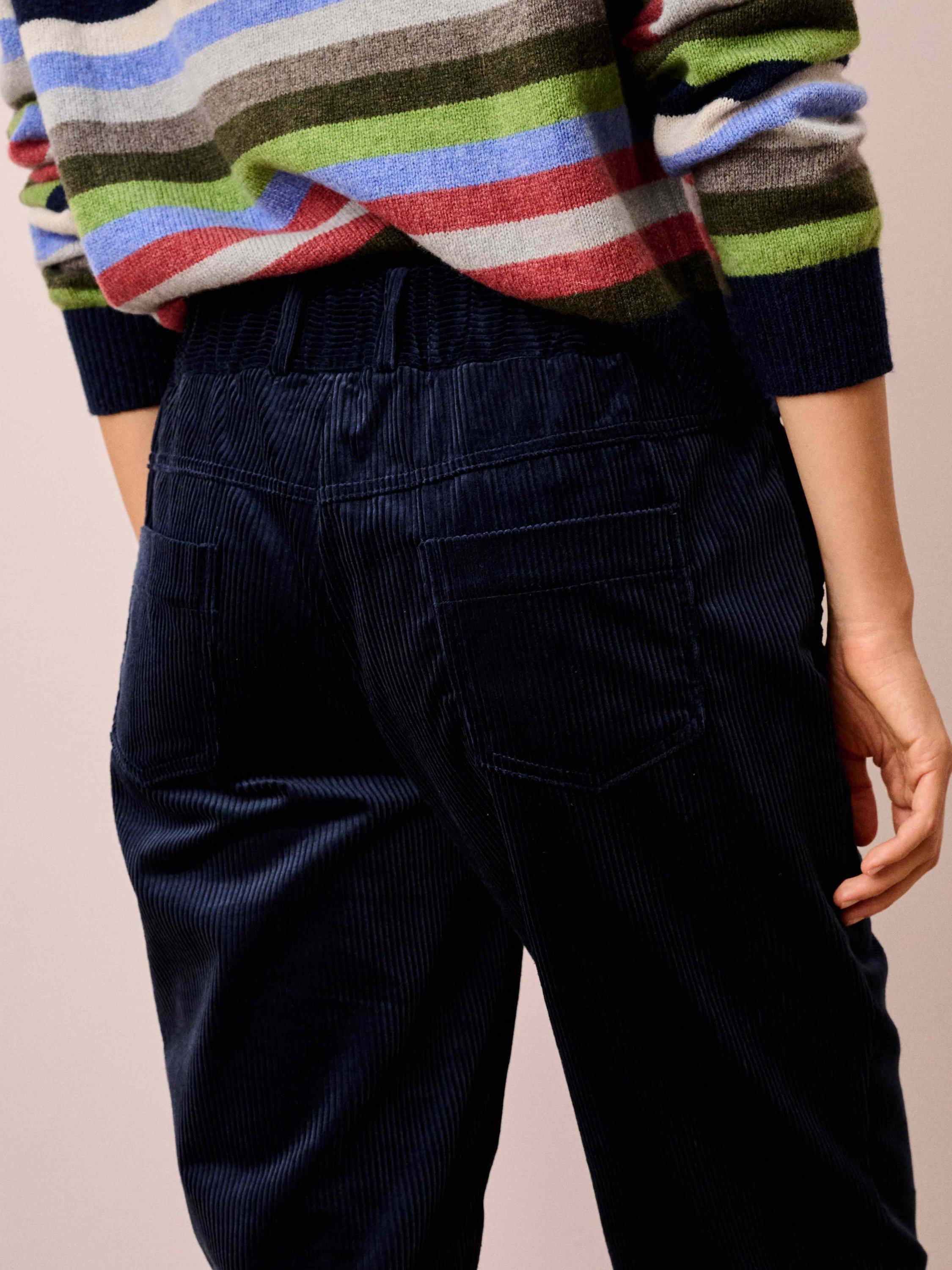 Product image 5 of 6, which shows Brora Cotton Corduroy Trousers, Ink, 6