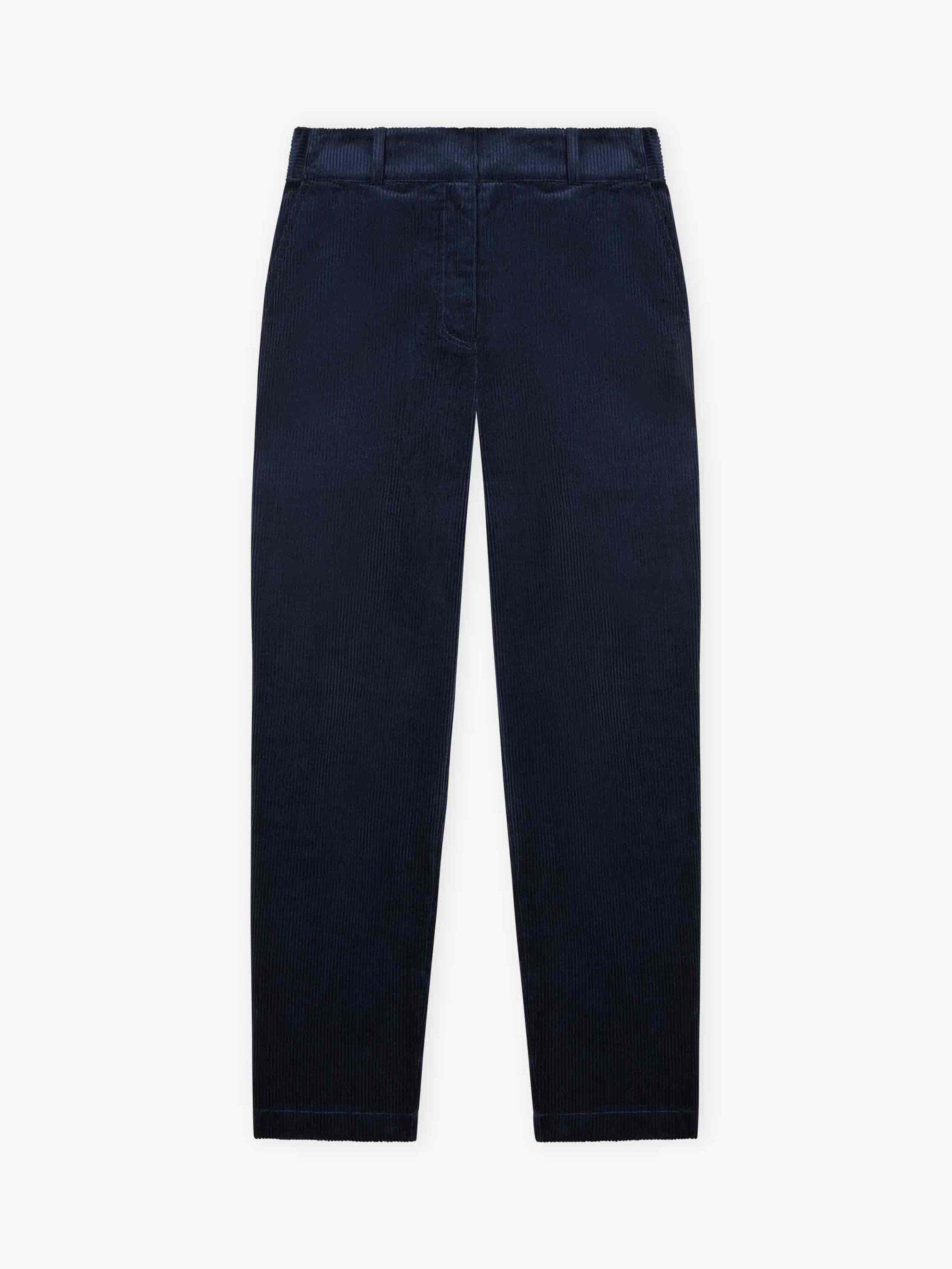 Product image 6 of 6, which shows Brora Cotton Corduroy Trousers, Ink, 6
