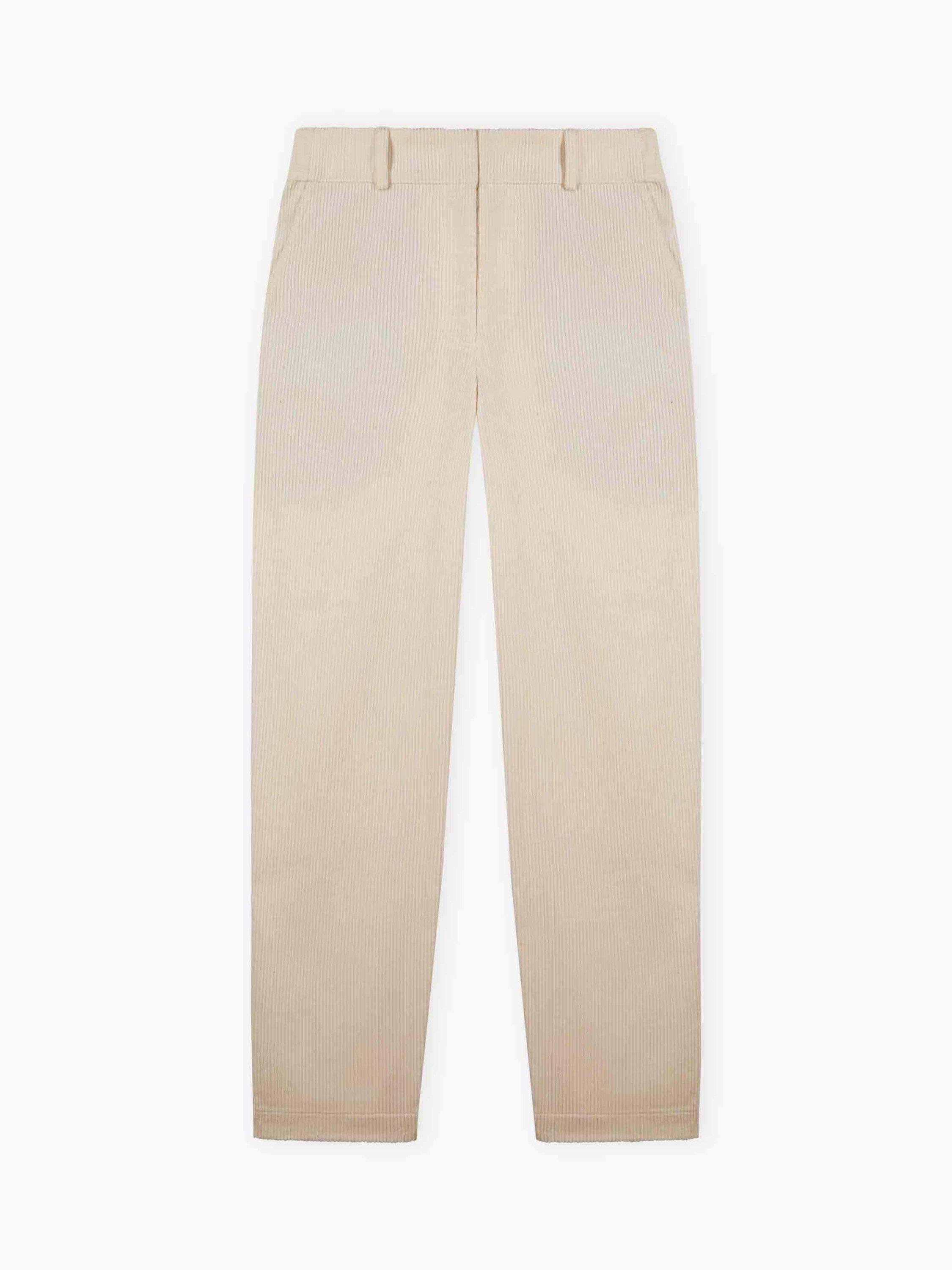 Product image 5 of 5, which shows Brora Cotton Corduroy Trousers, Ivory, 6