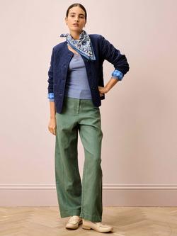 Brora Reversible Cotton Cord & Gingham Jacket, Navy - view 2, Navy