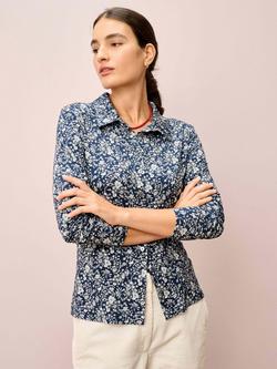 Brora Liberty Floral Jersey Shirt, Navy/Multi, Navy/Multi