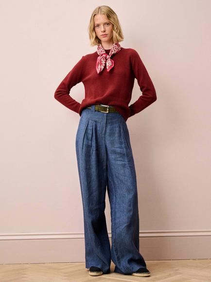 Brora Boxy Pure Cashmere Jumper, Paprika - view 2, Paprika