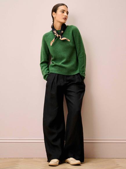 Brora Cashmere Jumper, Parsley - view 2, Parsley